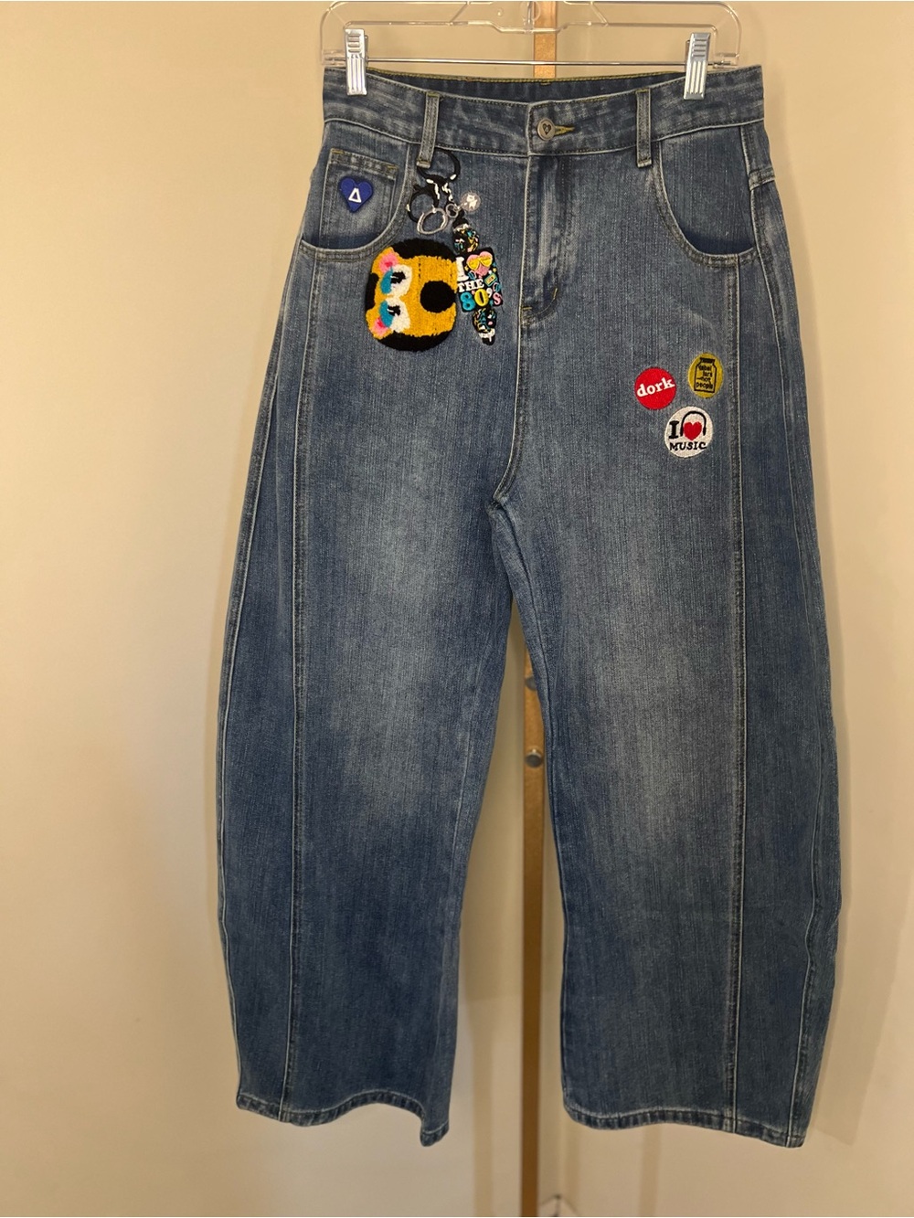 Aelfric Eden Light Blue Denim Jeans with Patches Size 28